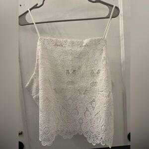 A&F lace high neck crop tank